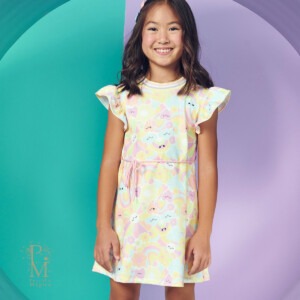 vestido infantil arco íris