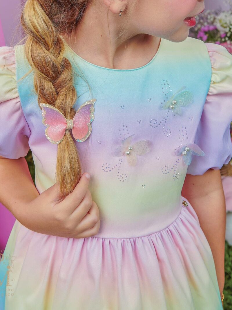 vestido infantil candy color borboletas